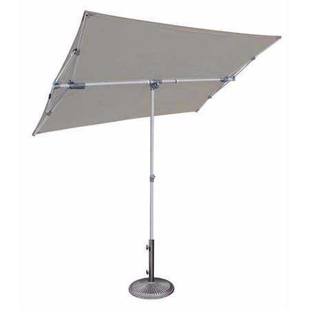 Capri Capri SSBU-5X7RT5T-P0104 4.95 x 6.93 ft. Rectangular Balcony Umbrella; Platinum & Stone Finish SSBU-5X7RT5T-P0104